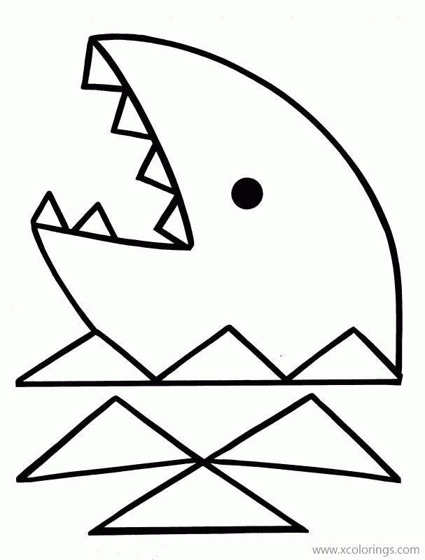 Free Shark Template Coloring Pages printable