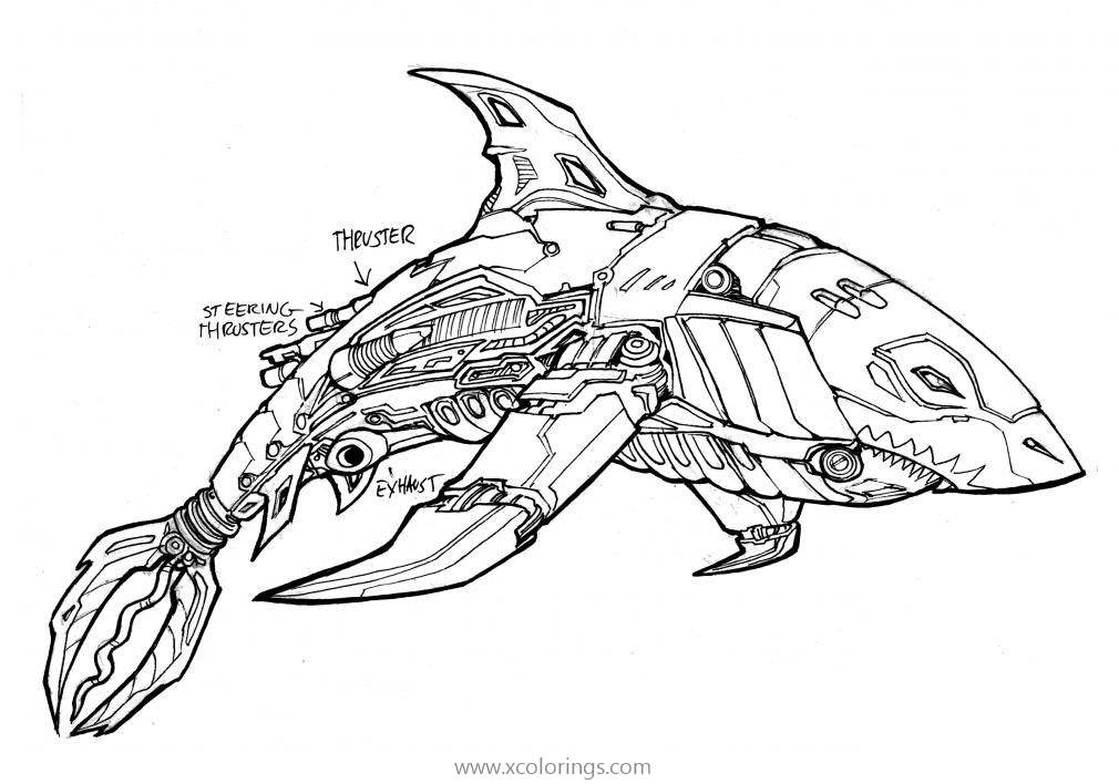 Free Shark Transformers Robots Coloring Pages printable