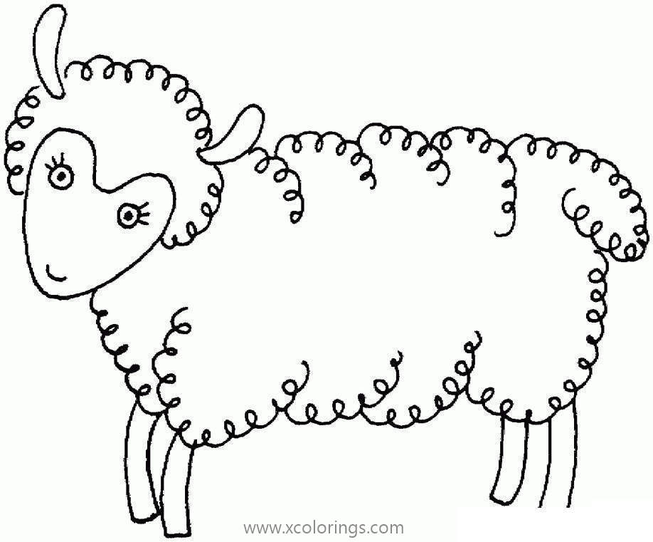 Free Sheep Coloring Pages Easy for Kids printable