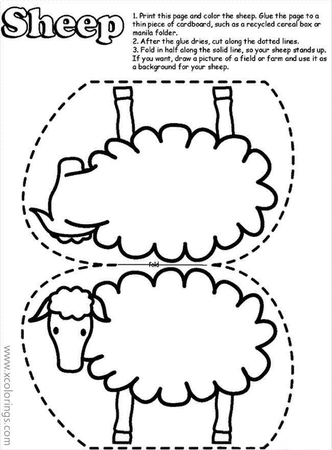 Free Sheep Template Coloring Pages printable