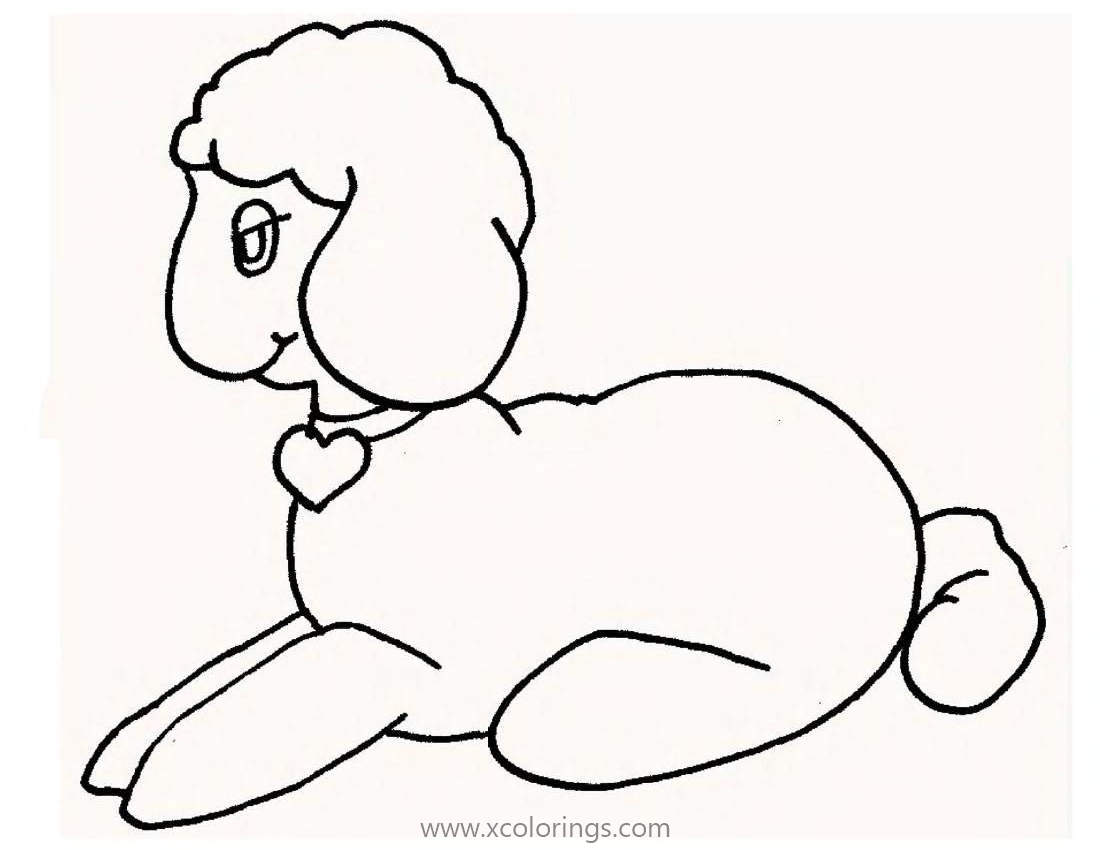 Free Sheep on the Ground Coloring Pages printable