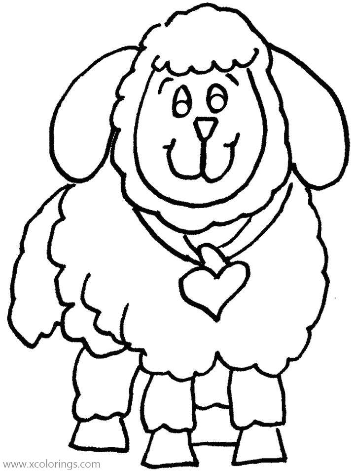 Free Sheep with Tie Coloring Pages printable