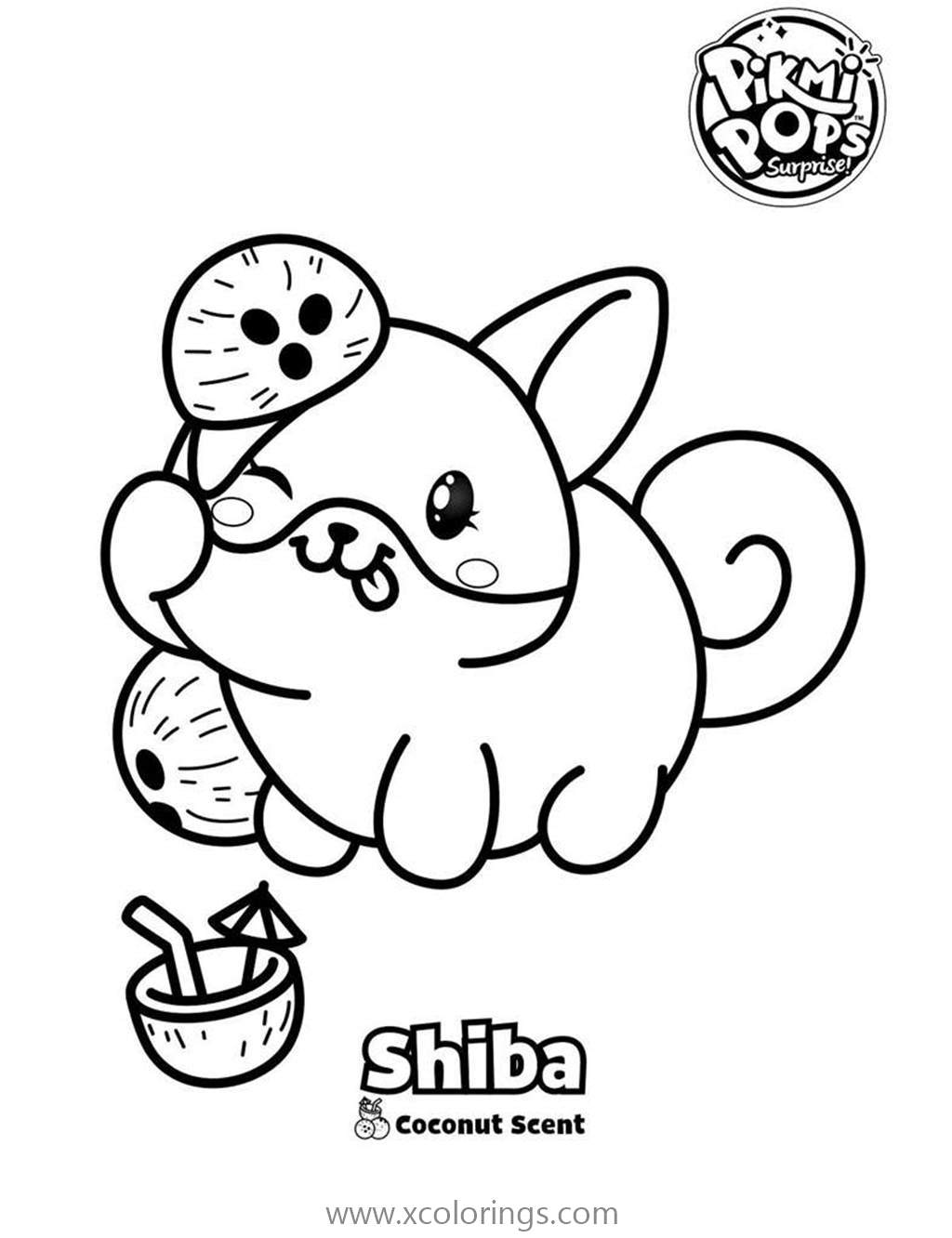 Free Shiba from Pikmi Pops Coloring Pages printable