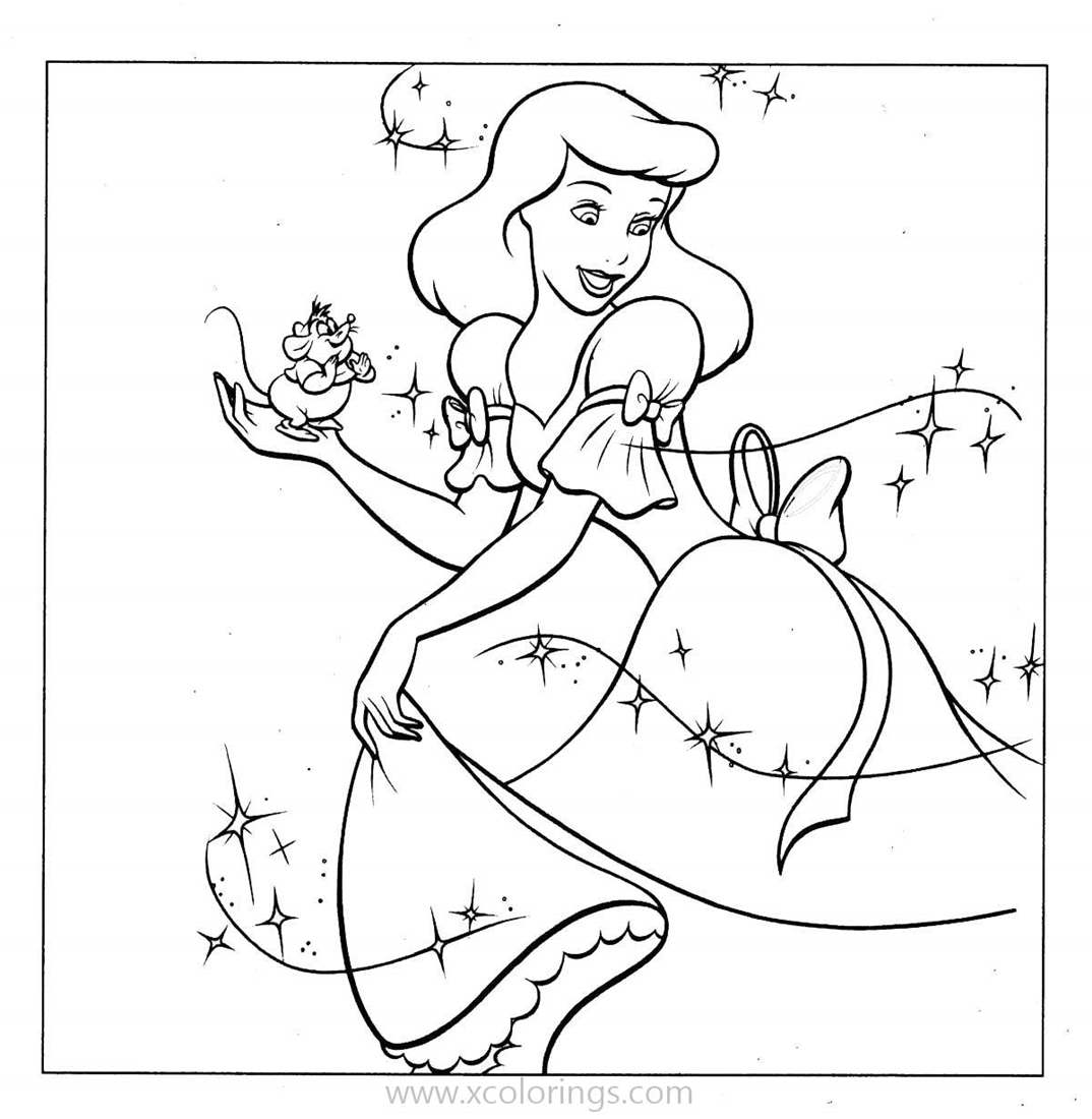 Free Shining Cinderella Coloring Pages printable