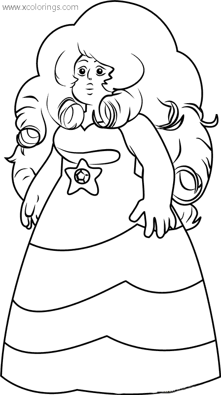 Free Shy Rose Quartz from Steven Universe Coloring Pages printable