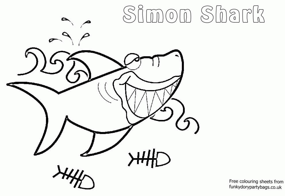 Free Simon Shark Coloring Pages printable