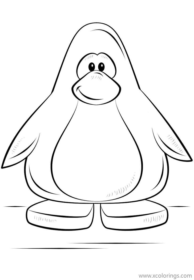 Free Simple Club Penguin Coloring Pages printable