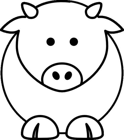 Free Simple Cow Coloring Page for Kids printable