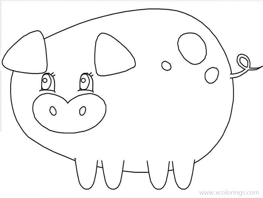 Free Simple Pig Coloring Pages for Preschoolers printable