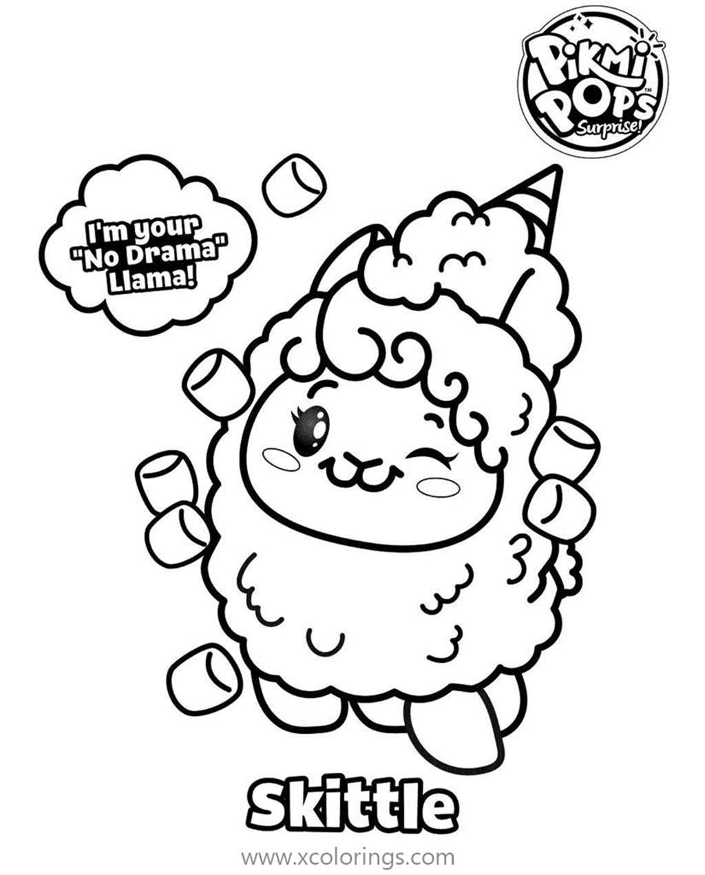 Free Skittle from Pikmi Pops Coloring Pages printable
