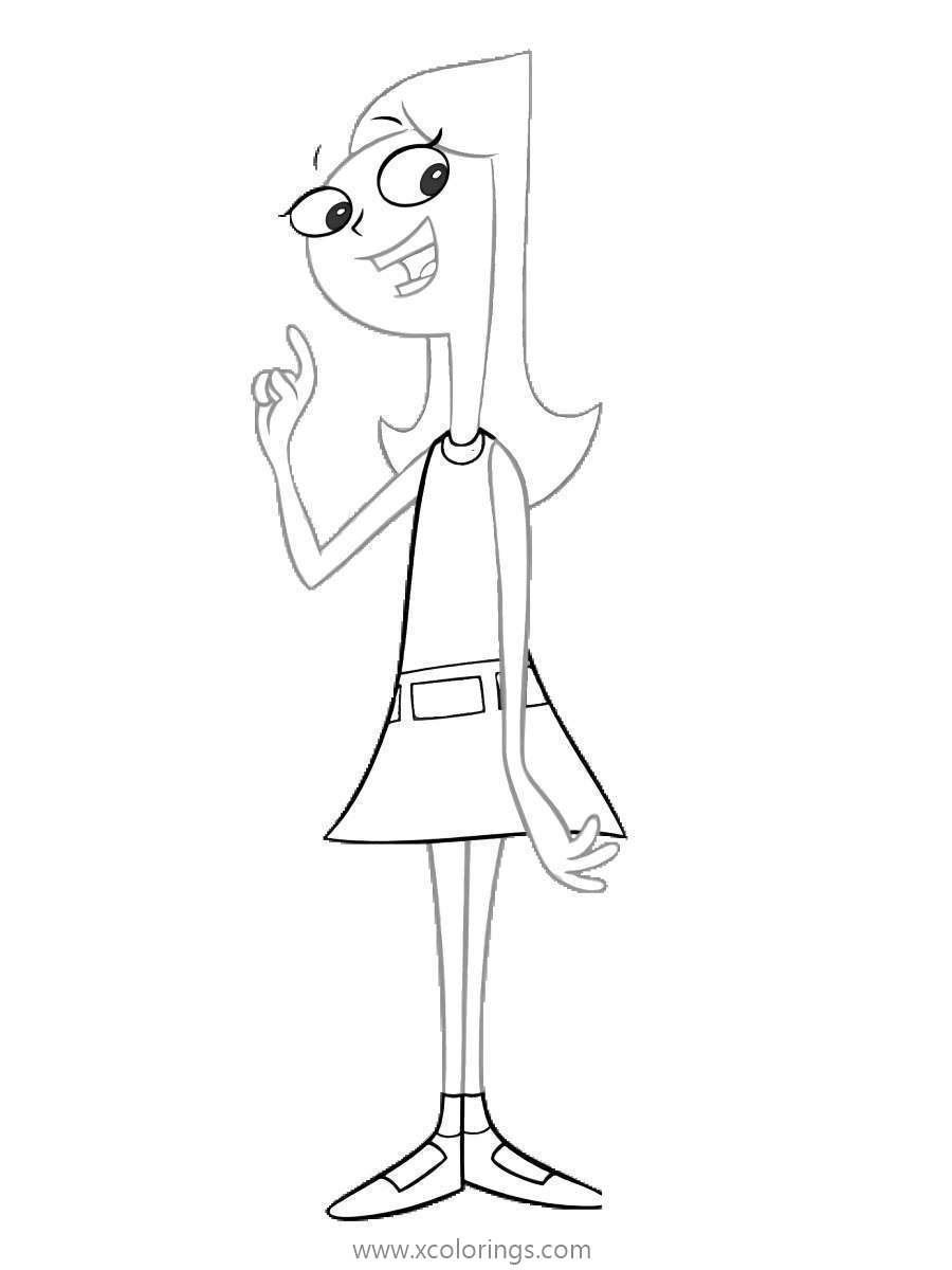 Free Smiling Candace from Phineas and Ferb Coloring Pages printable