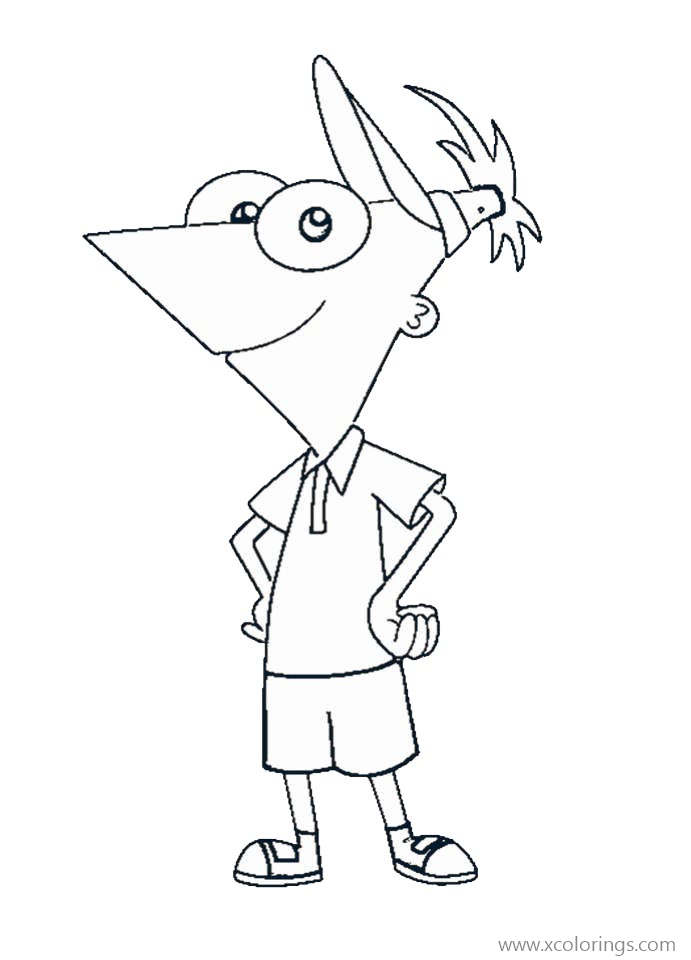 Free Smiling Ferb Coloring Pages printable
