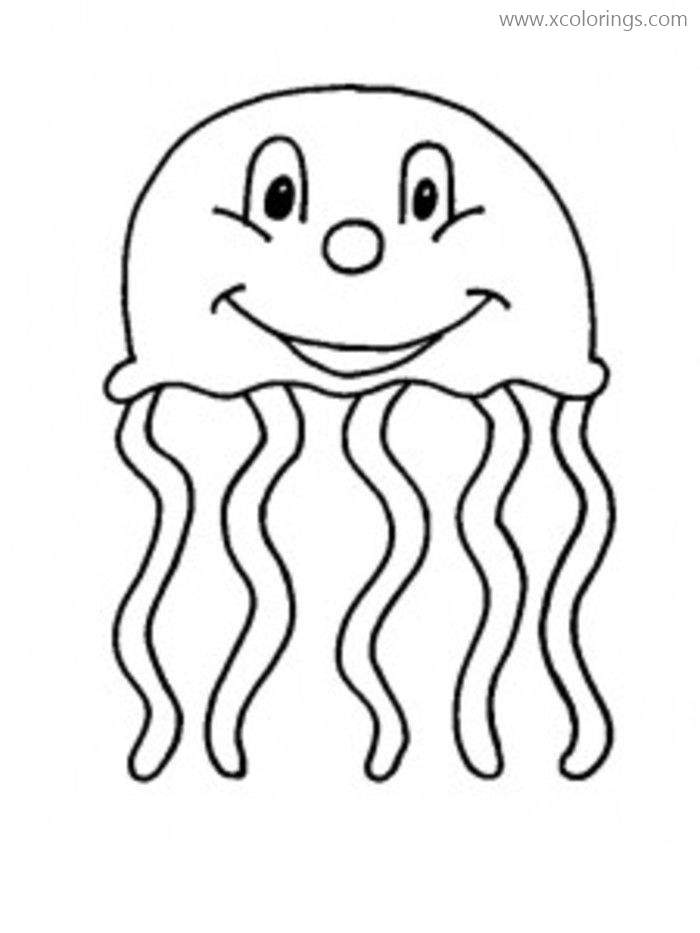 Free Smiling Jellyfish Coloring Pages printable