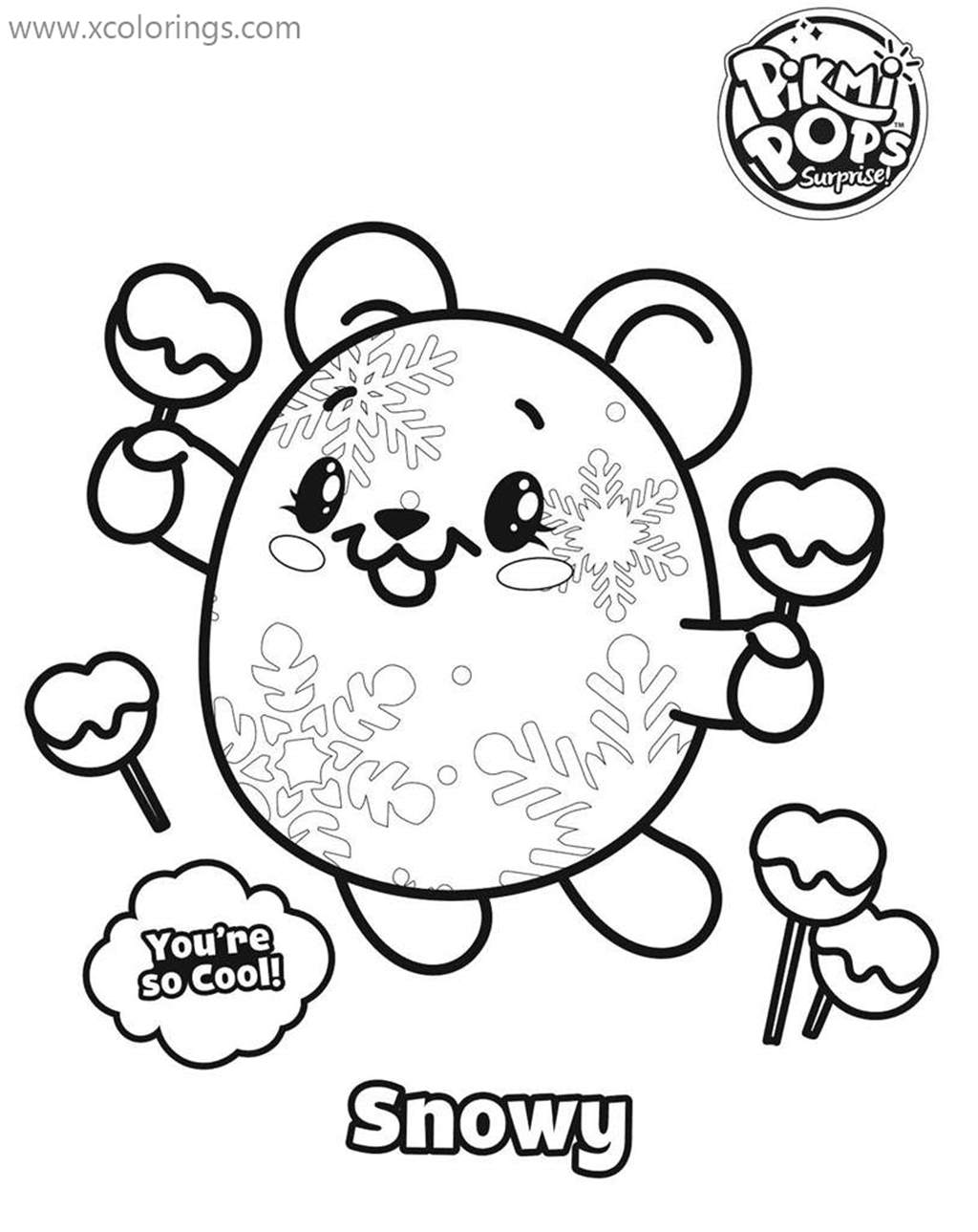Free Snowy from Pikmi Pops Coloring Pages printable