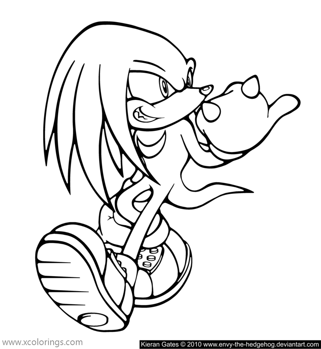 Sonic The Hedgehog Character Knuckles Coloring Page - XColorings.com