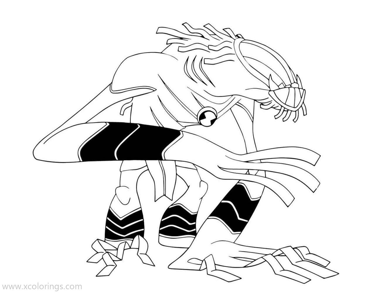 Free Space Dog from Ben 10 Coloring Pages printable