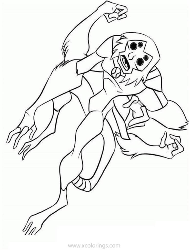 Spidermonkey from Ben 10 Coloring Pages. 