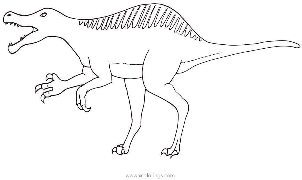Free Spinosaurus Coloring Page Simple Dinosaur Outline printable