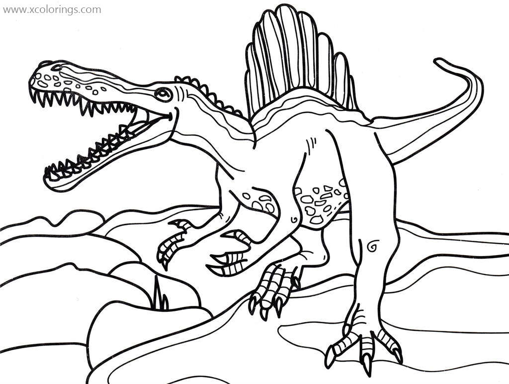 Spinosaurus Coloring Pages Spine Lizard XColorings