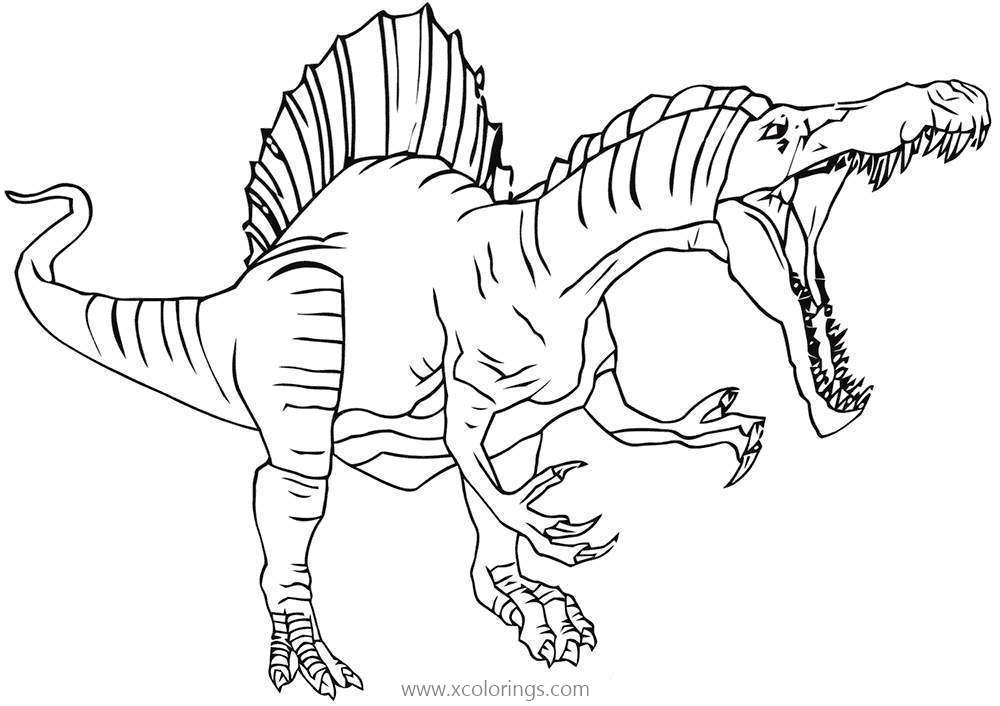 Free Spinosaurus with Big Mouth Coloring Page printable
