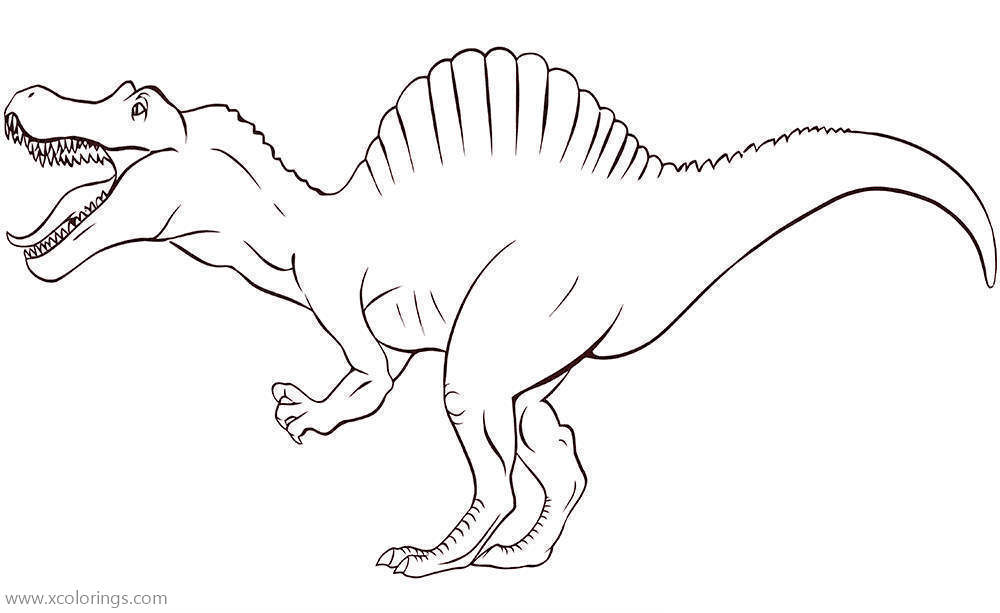 Free Spinosaurus with Strong Arms Coloring Page printable