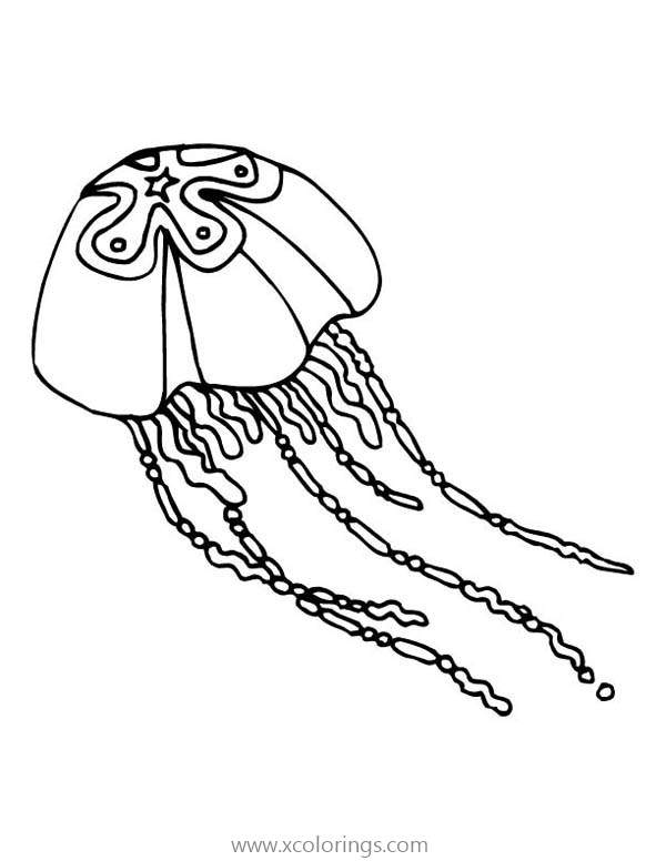 Free Star Jellyfish Coloring Page printable