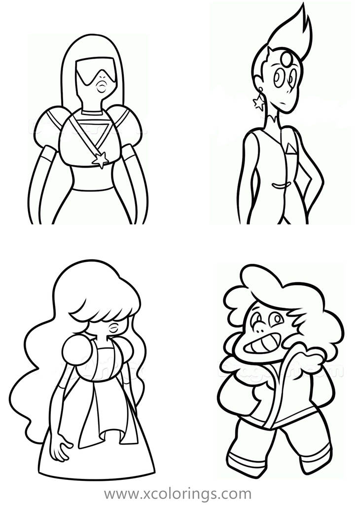 Free Steven Universe Coloring Pages Garnet Pearl Sapphire printable