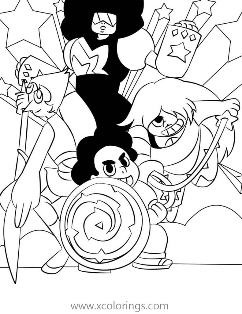 Free Steven Universe Coloring Pages Gems Ready to Fight printable