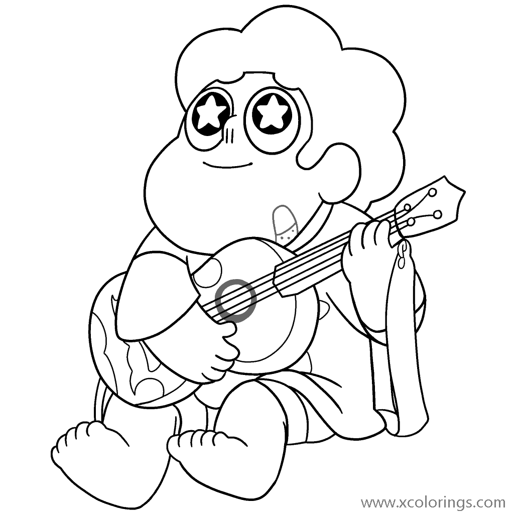 Free Steven Universe Coloring Pages Playing Music printable