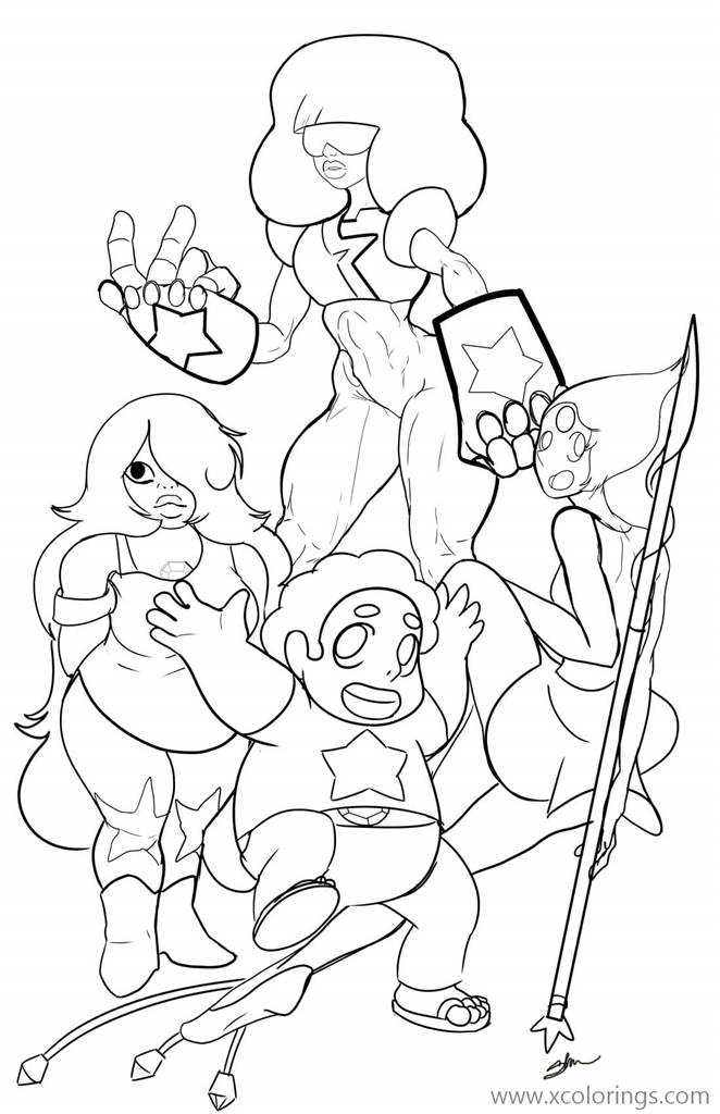 Free Steven Universe Gems Characters Coloring Pages printable