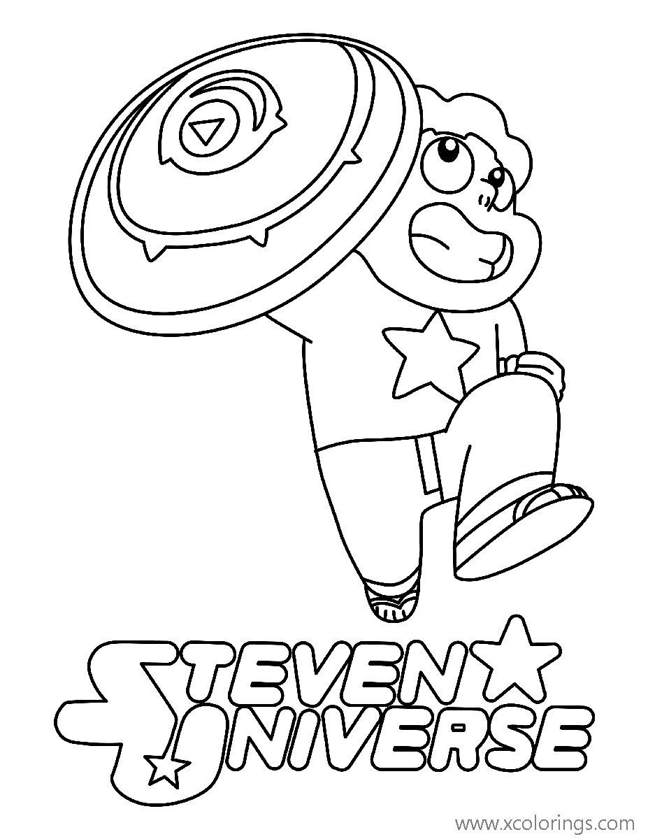 Free Steven Universe with Shield Coloring Pages printable