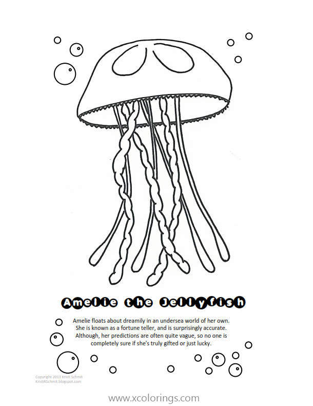 Free Story of Jellyfish Coloring Page printable