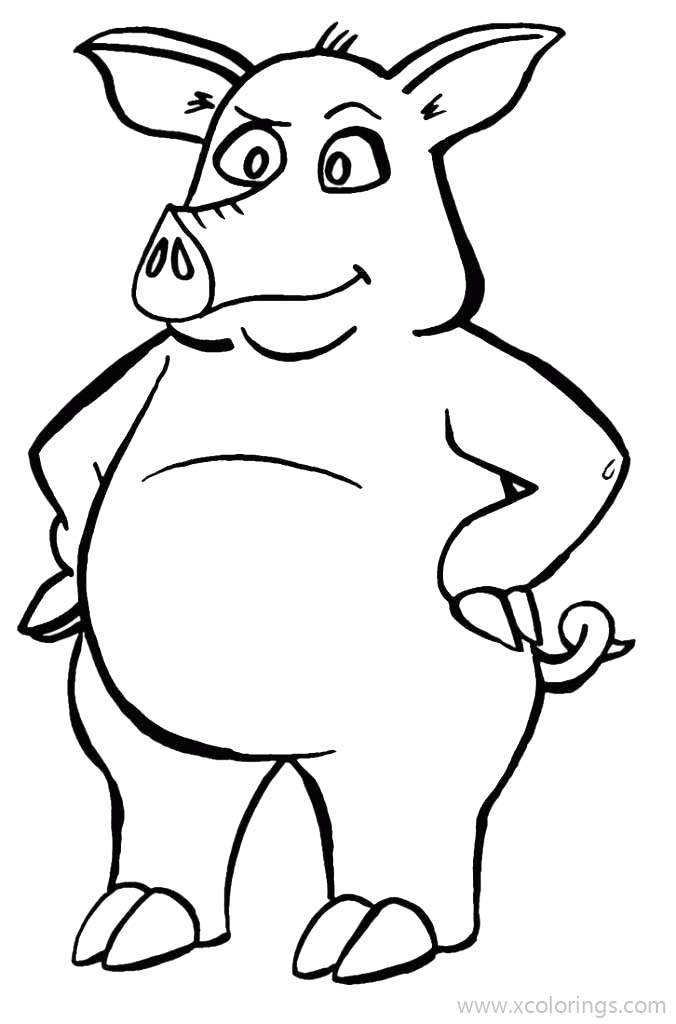 Free Strong Pig Coloring Pages printable