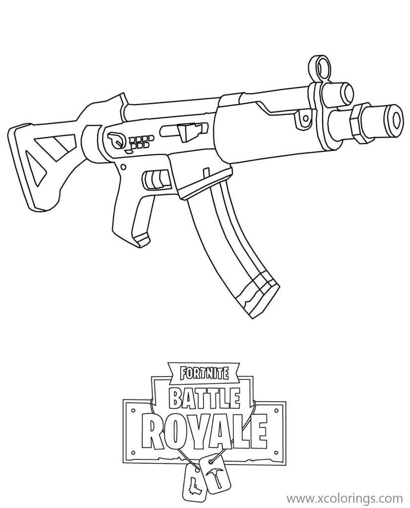 Free Submachine from Fortnite Coloring Pages printable