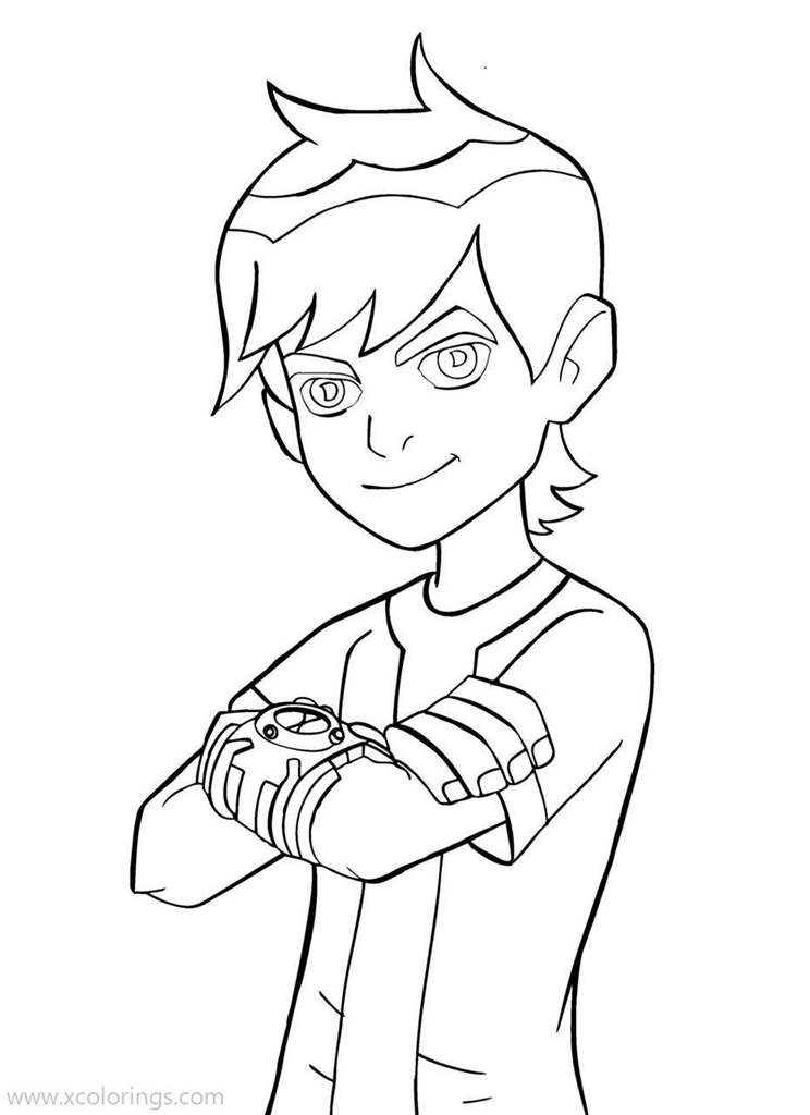 Free Super Boy Ben 10 Coloring Pages printable