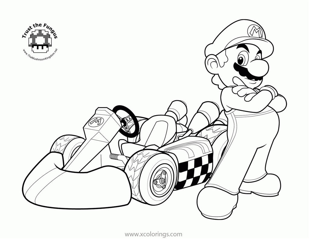 Free Super Mario Kart Coloring Pages printable