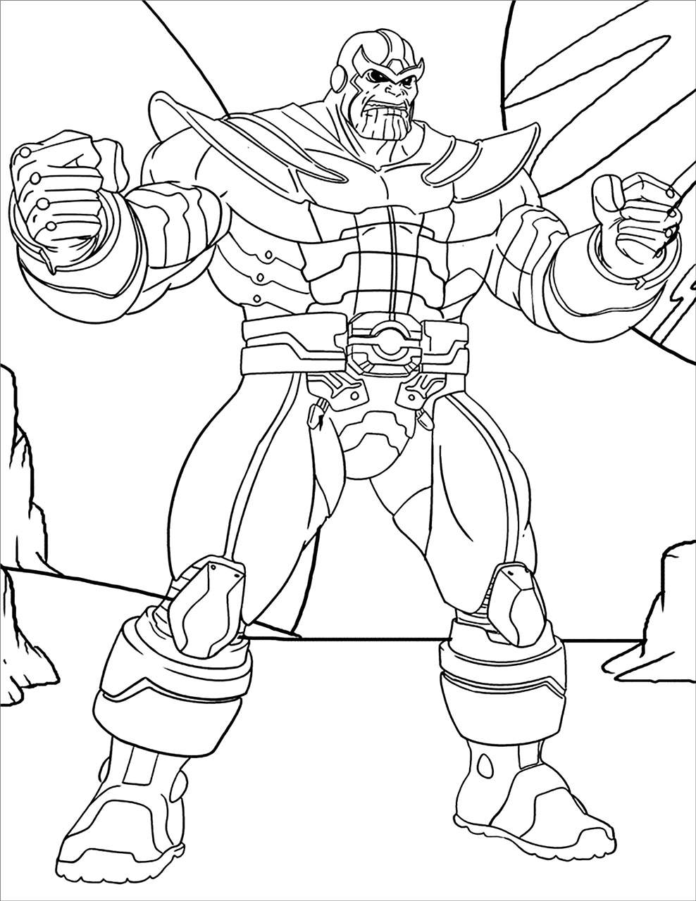 Free Supervillain Thanos Coloring Pages printable