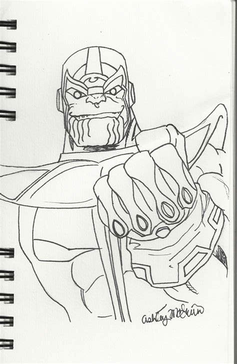 Free Thanos Coloring Page On a Notebook printable