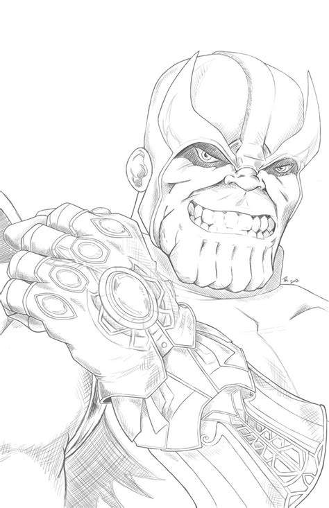Free Thanos Coloring Page Pencil Drawing printable