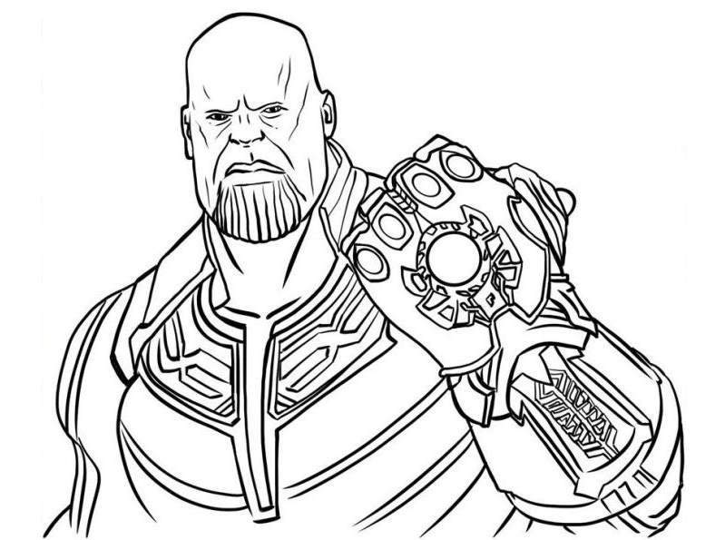 Free Thanos Coloring Pages with His Glove printable