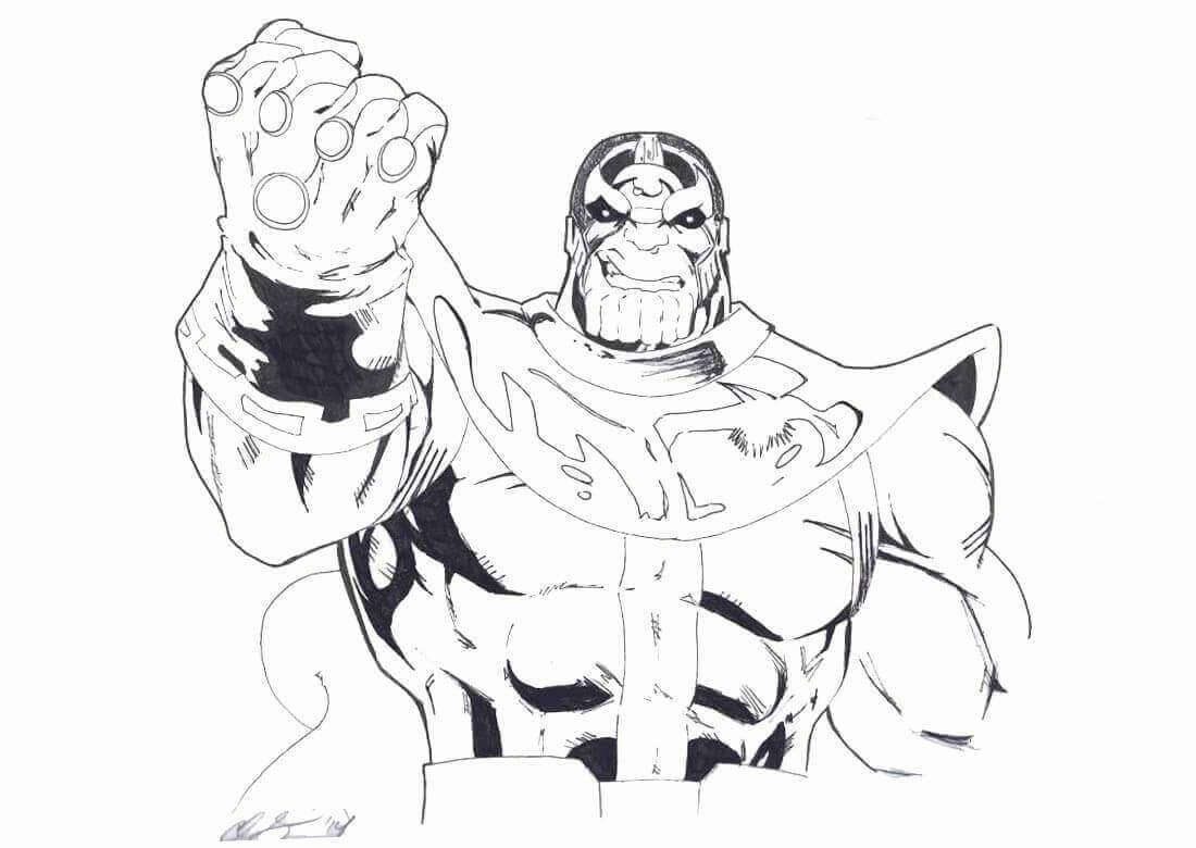 Thanos Inks Drawing Coloring Page - XColorings.com