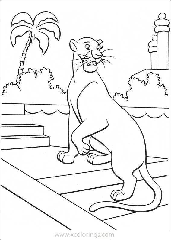 Free The Black Panther from Jungle Book Coloring Pages printable