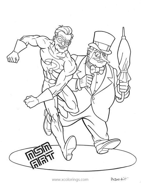 Free The Riddler Batman Coloring Pages Supervillain The Penguin printable