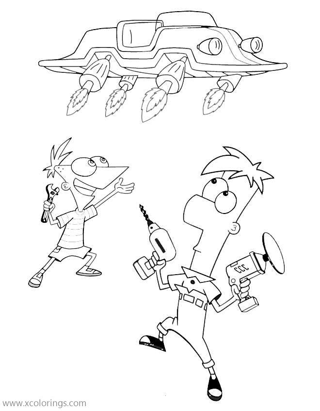 Free UFO from Phineas and Ferb Coloring Pages printable