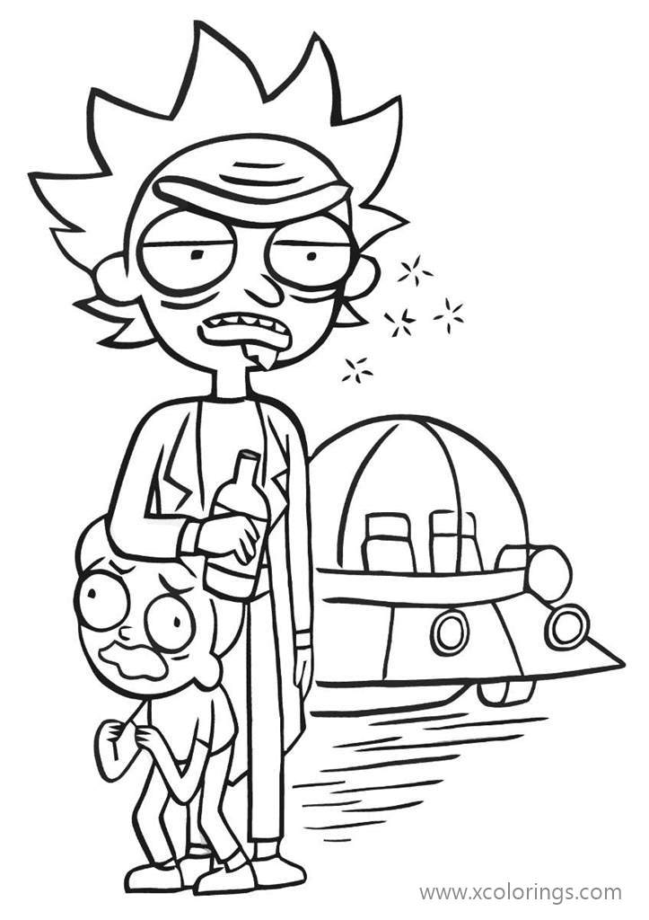 Free UFO from Rick and Morty Coloring Pages printable