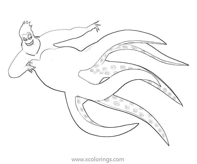 Free Ursula is Swimming Coloring Pages printable