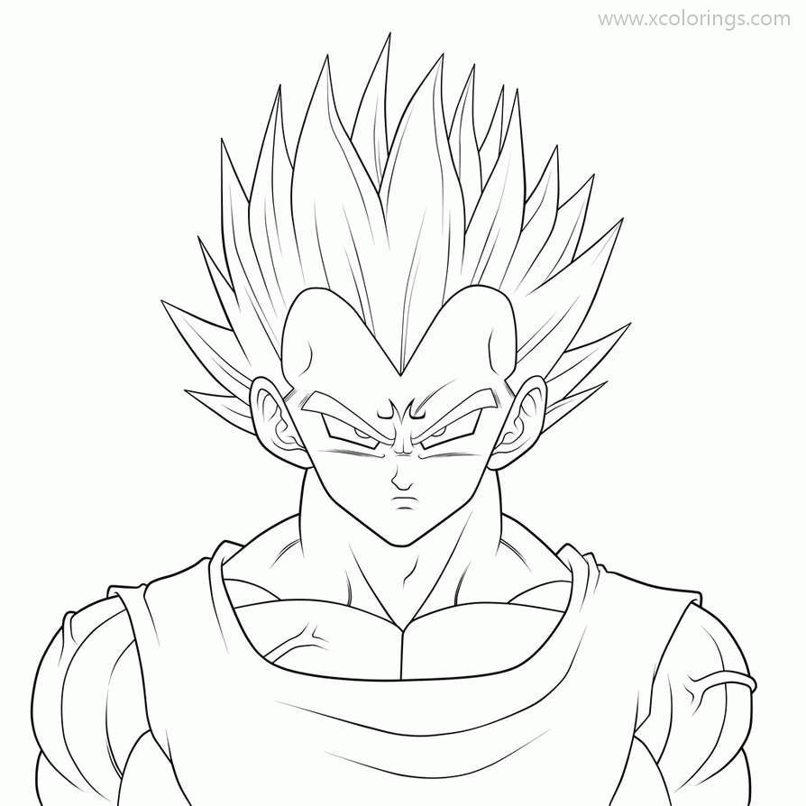 Free Vegeta Coloring Pages The Father of Trunks and Bulla printable