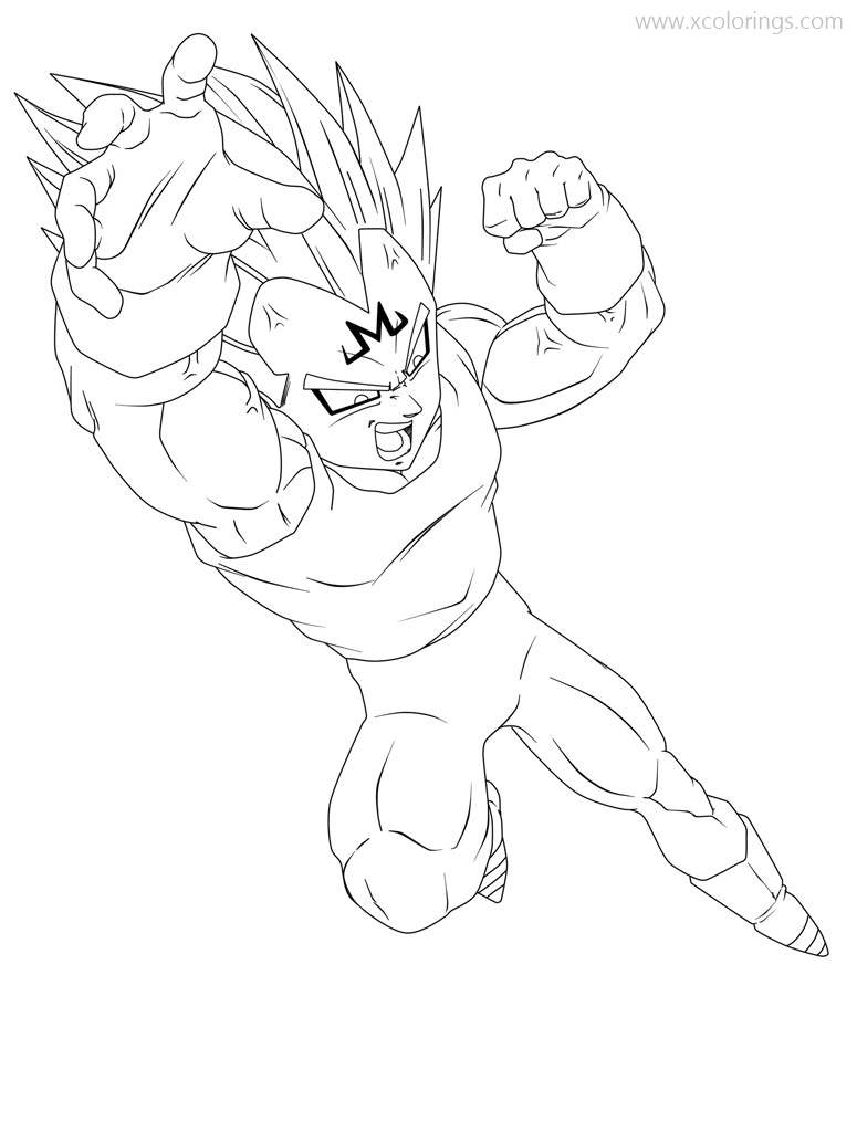 Free Vegeta Jumping to Fight Coloring Pages printable