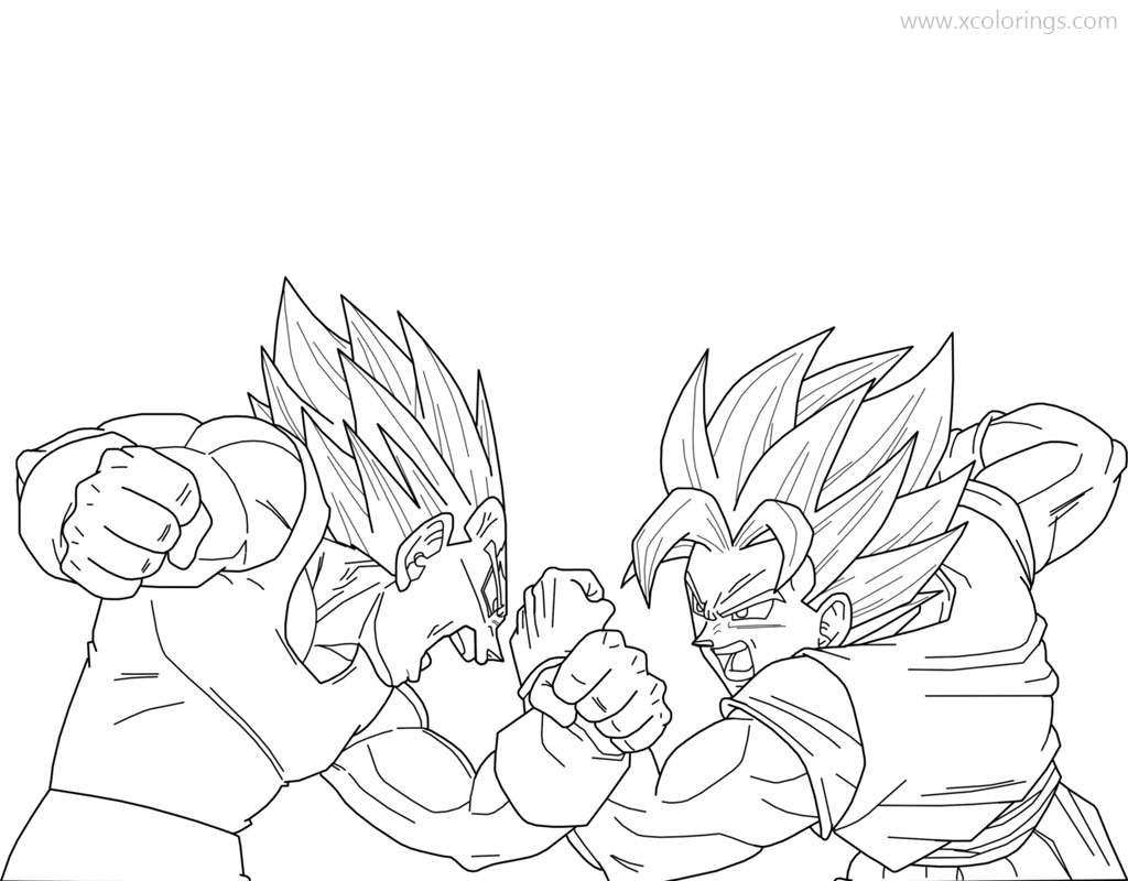 Vegeta VS Goku Coloring Pages - XColorings.com