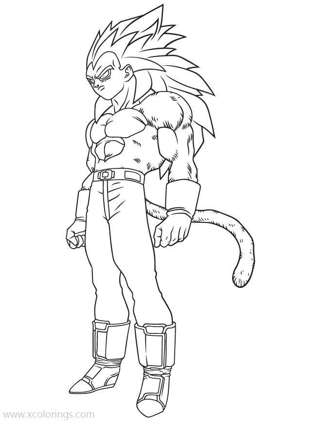Free Vegeta from DBZ Coloring Pages printable